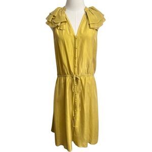 Ann Taylor LOFT Women's 100% Silk Button Down Tie Waist Dress Size 6